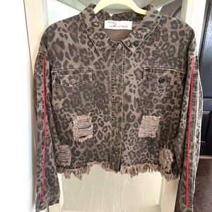 Vintage Havana Leopard Distressed Jacket, Size Small